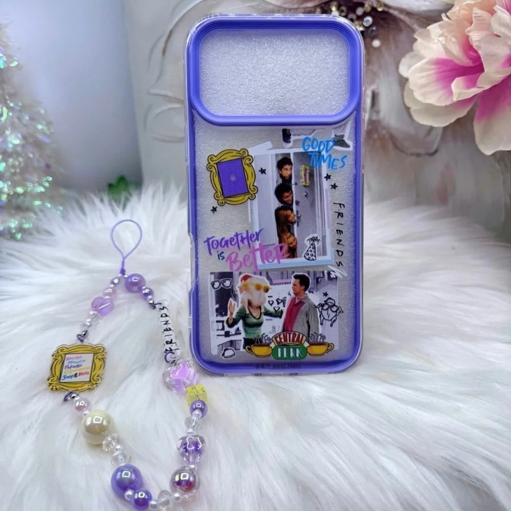 Friends Themed iPhone 17 Pro Max Case with Matching Beaded Strap